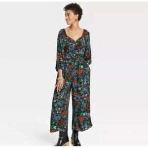 Women’s Knox Rose 3/4 Puff Sleeve Floral Jumper Black XS. A